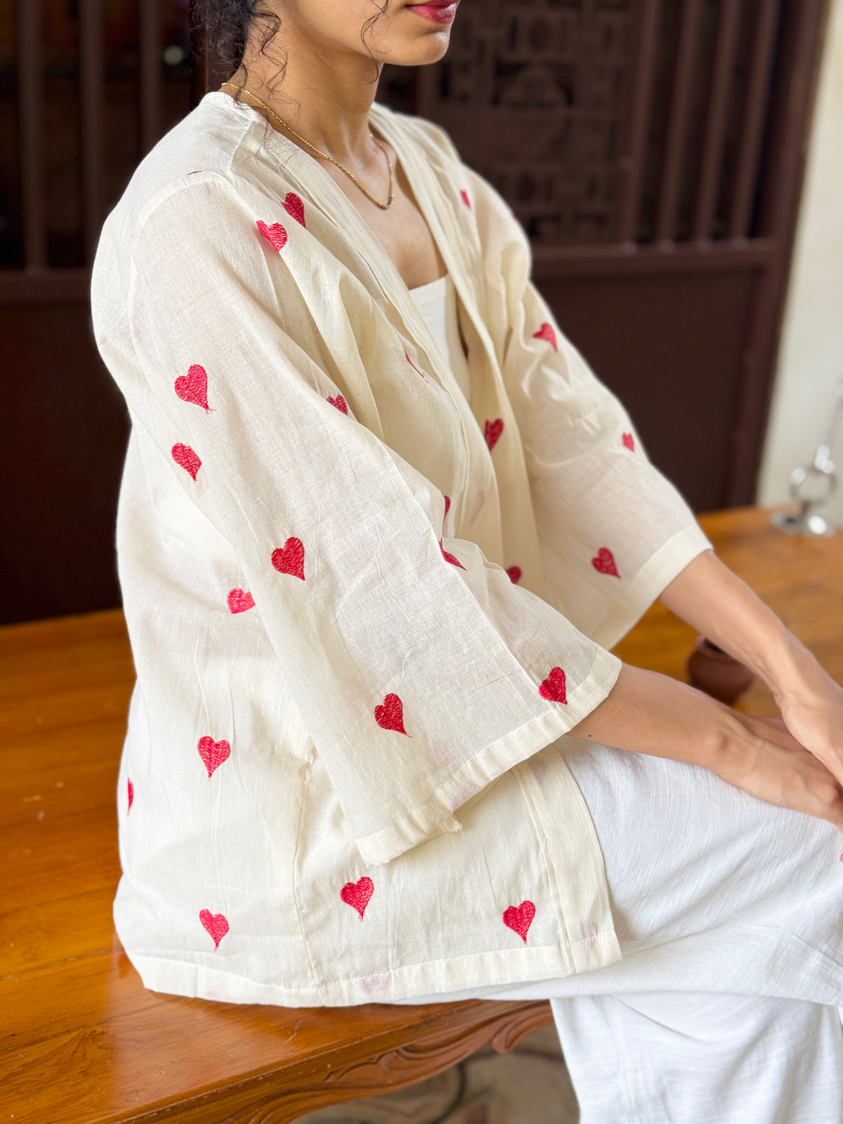 Love Letter Embroidered Shrug